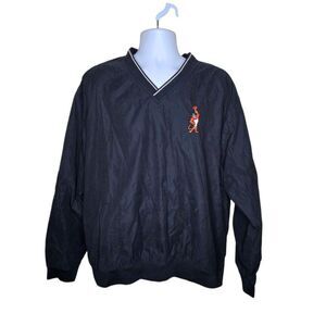 Vintage Tony The Tiger Basketball V Neck Windbreaker Mens Size XL Black